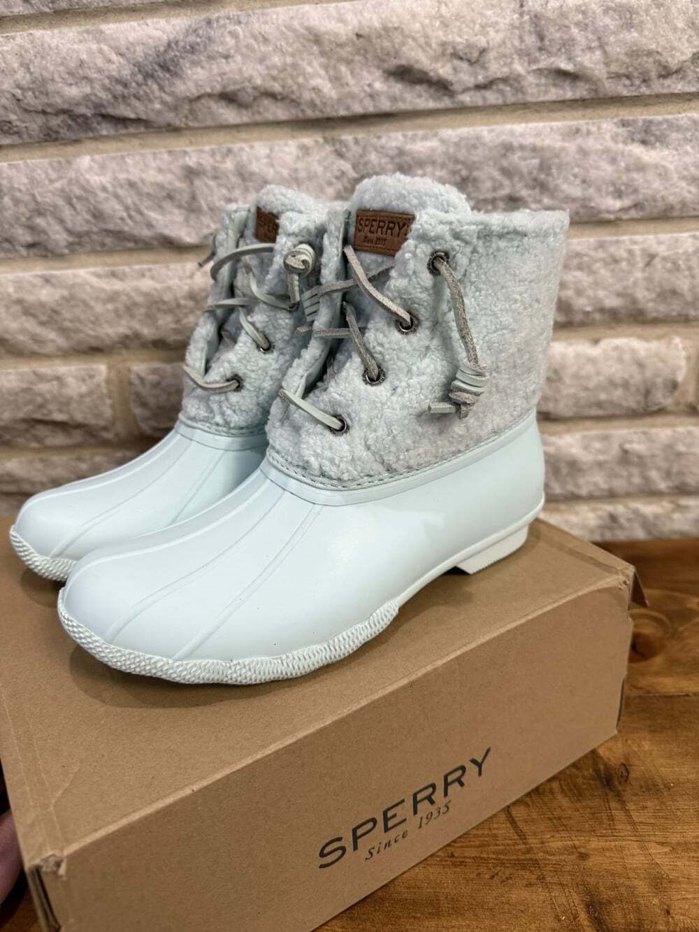 Sperry Saltwater Sherpa Boot Blue Size US 6 Women